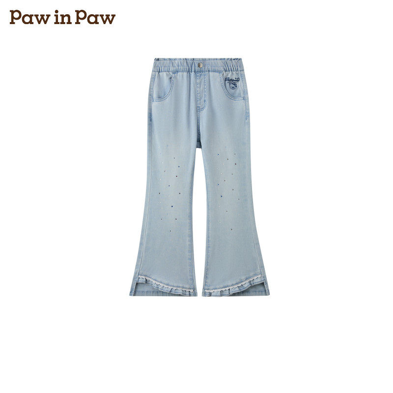 PawinPaw卡通小熊童装26年夏季款女童牛仔喇叭裤
