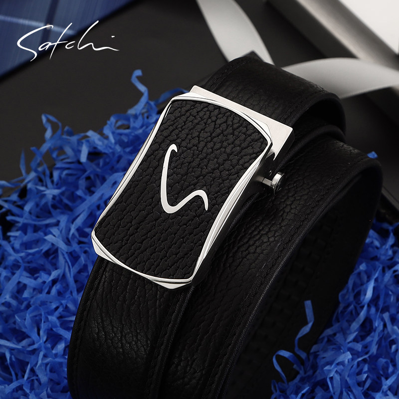 沙驰皮带男轻奢腰带商务大气高端海豹皮AX84724-42H