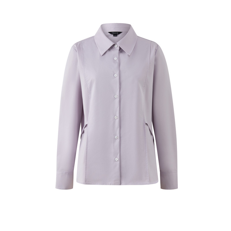 PRICH时尚气质系带可收腰衬衫2026春季优雅宽松通勤上衣女