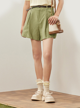 pit  2024春装时尚复古清凉透气质感显瘦短裤103A410142