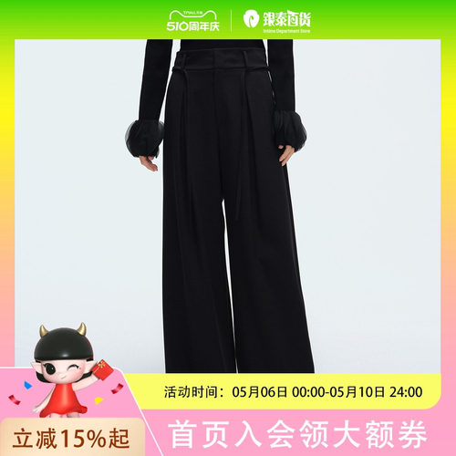 Dekashell/迪卡轩2026春季高腰阔腿裤女直筒长裤通勤西装裤C256307
