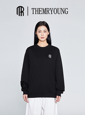 THEMRYOUNG密特扬2024新款刺绣印花圆领套头休闲卫衣男女同款24MY1MTJ069