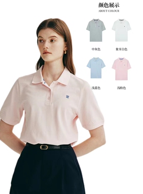 Eland衣恋T恤女短袖POLO衫春季EEHWE24E01