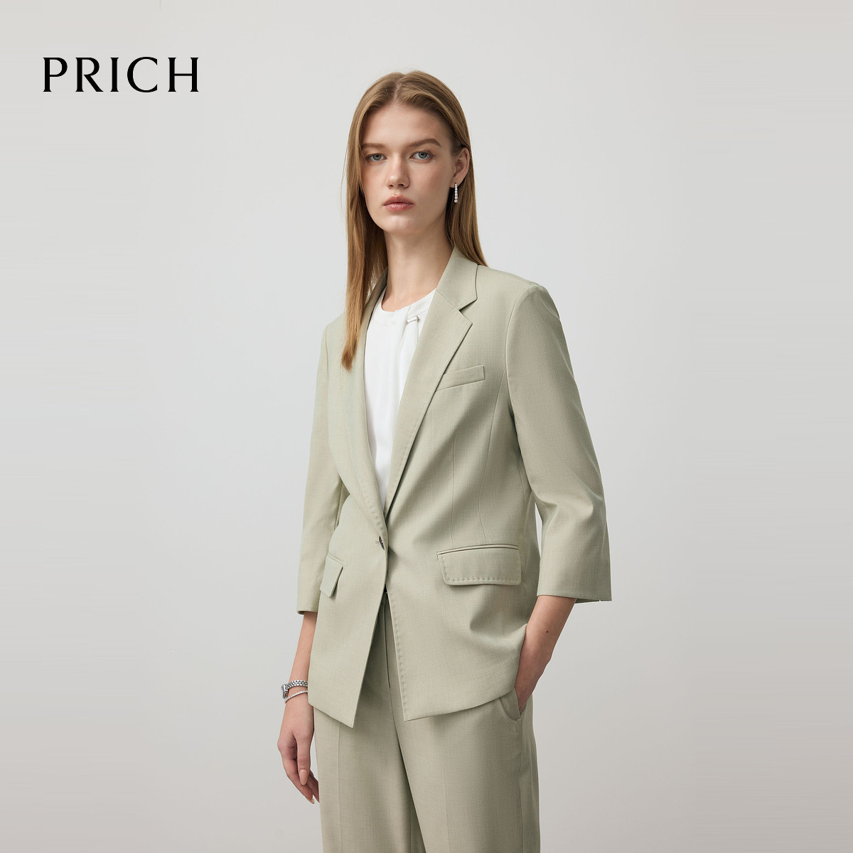PRICH简约 气质七分袖西装 通勤外套女