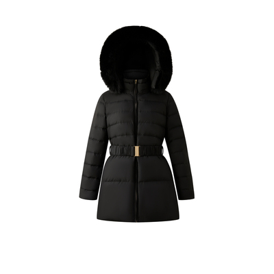 【90%鹅绒】PRICH时尚连帽毛领收腰短款羽绒服2025冬季新款外套女PRJDF4V01M