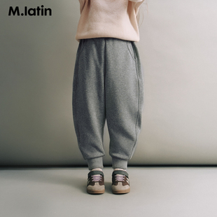 【商场同款】马拉丁儿童裤子25冬新款女童收脚口加绒卫裤运动裤
