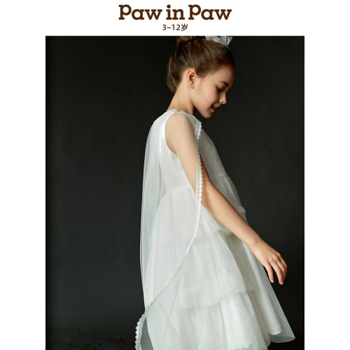 PawinPaw卡通小熊童装25年春夏女童连衣裙公主裙
