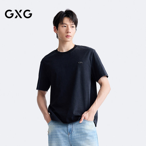GXG男装 商场同款圆领短袖T恤 2026夏季新品G26X442141