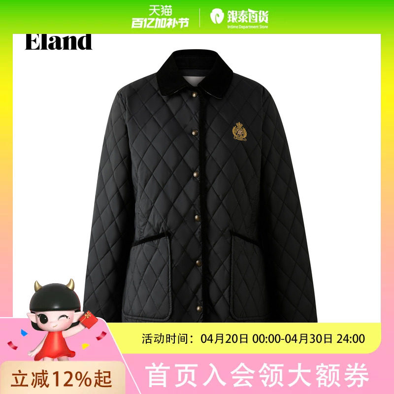 【含绵羊毛】Eland衣恋棉服女休闲翻领中长款外套2025冬季新款