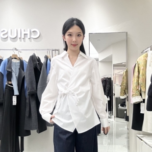 秋水伊人女士时尚休闲衬衫16101AF064006