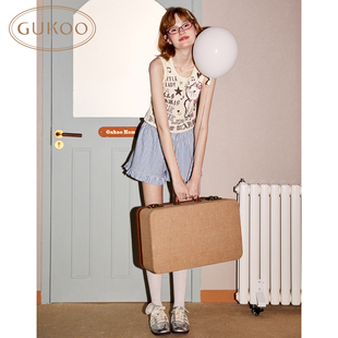 Gukoo 果壳吊带背心女可爱满印背心内衣女舒适棉氨可外穿打底背心825221100201