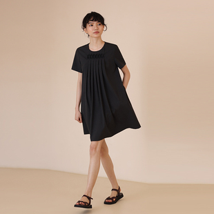 哈齿小姐23春季加里曼丹灰重工手工折纸工艺显瘦小个子连衣裙