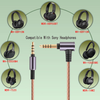 适用于WH-1000XM3 1000XM4耳机线 XM2 2.5平衡线 4.4平衡线升级线