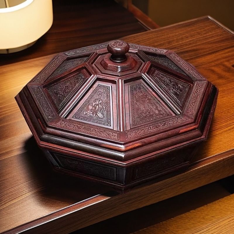 红酸枝巴厘黄檀中式果盘收纳盒糖果盒家居零食干果分格瓜子实木,家居饰品,果盘/果篓,淘宝优惠券,粉丝福利购,淘宝优惠卷