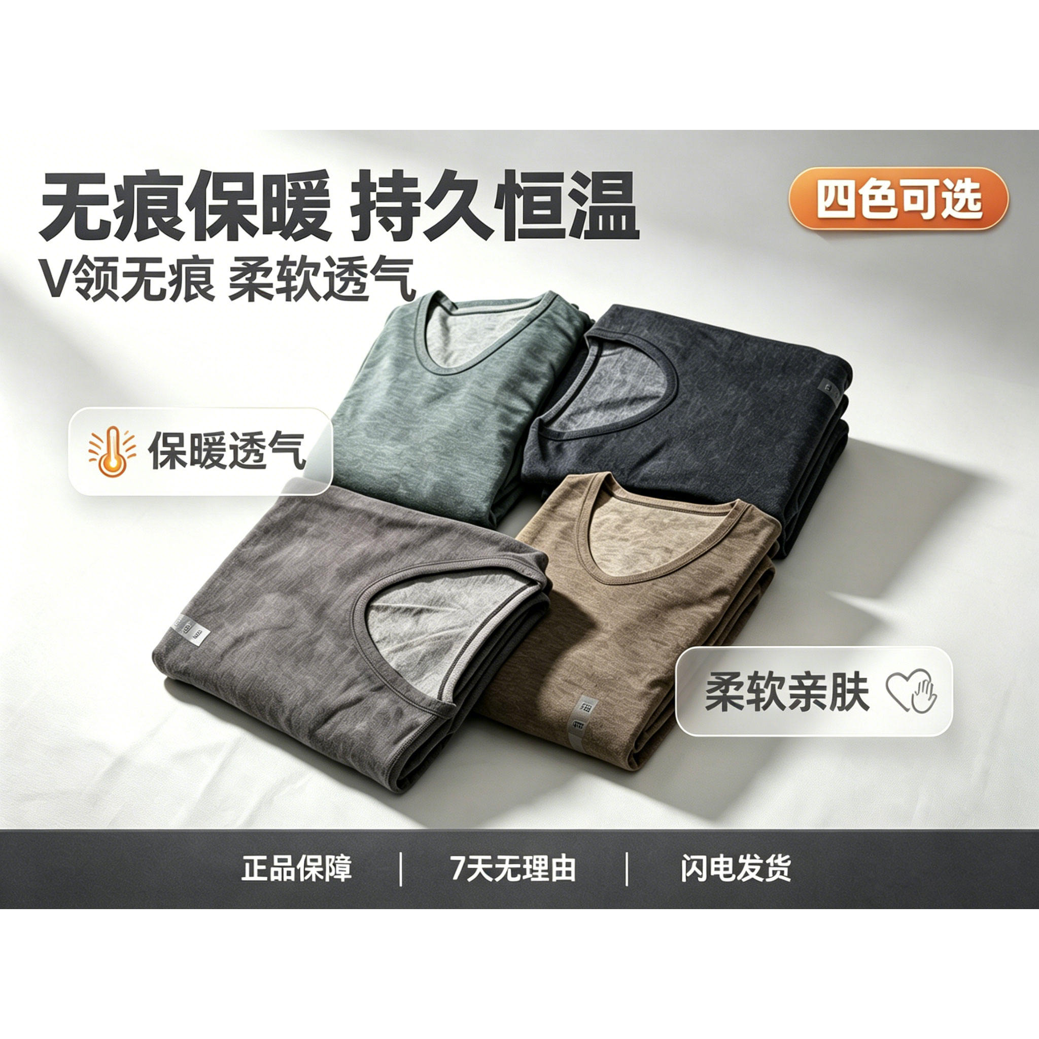 红豆居家男士正品保暖内衣秋衣秋裤套装舒适透气青年中老年棉毛衫