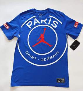 正品现货jordan paris飞人乔丹aj大巴黎圣日耳曼psg短袖运动t恤