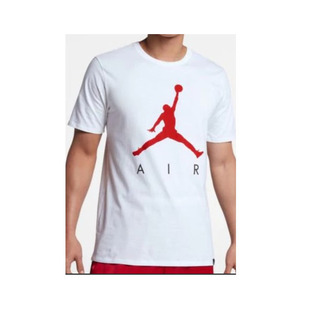 正品jordan飞人乔丹aj纯棉透气舒适短袖篮球运动休闲T恤圆领白M男