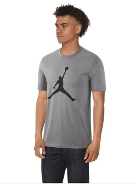 jordan飞人乔丹aj速干透气短袖篮球运动休闲T恤圆领灰男大2XL专业