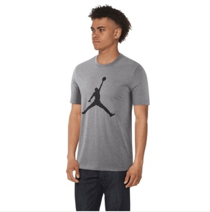 jordan飞人乔丹aj速干透气短袖篮球运动休闲T恤圆领灰男大2XL专业