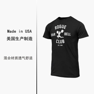 ROGUE美国造运动健身休闲短袖t恤撸铁力量举速干排汗训练吸湿黑色