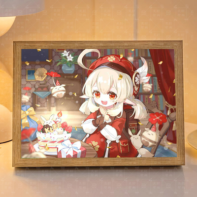 圆肾可莉周边灯光画手办相框动漫二次元摆件礼物镜子装饰画小夜灯