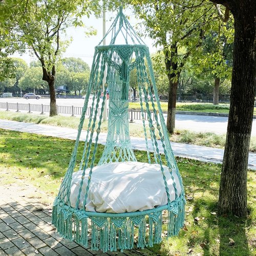 纯手工编织吊椅吊篮波西米亚阳台秋千家用悬挂客厅成人吊床室内