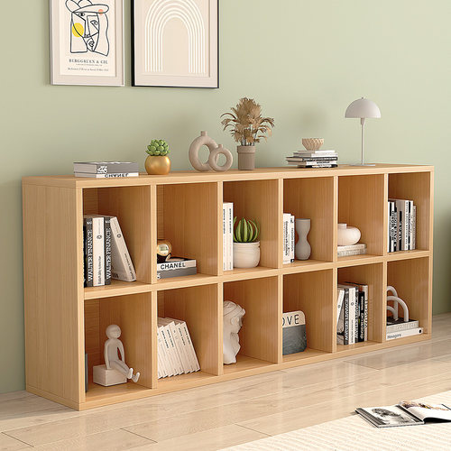 品质实木格子柜落地矮柜