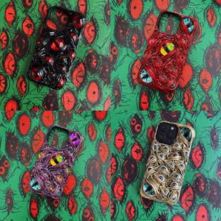 适用iPhone16手机壳17promax克苏鲁立体创意15恶魔之眼14pro手工12奶油13定制任意型号暗黑风保护套mini立体