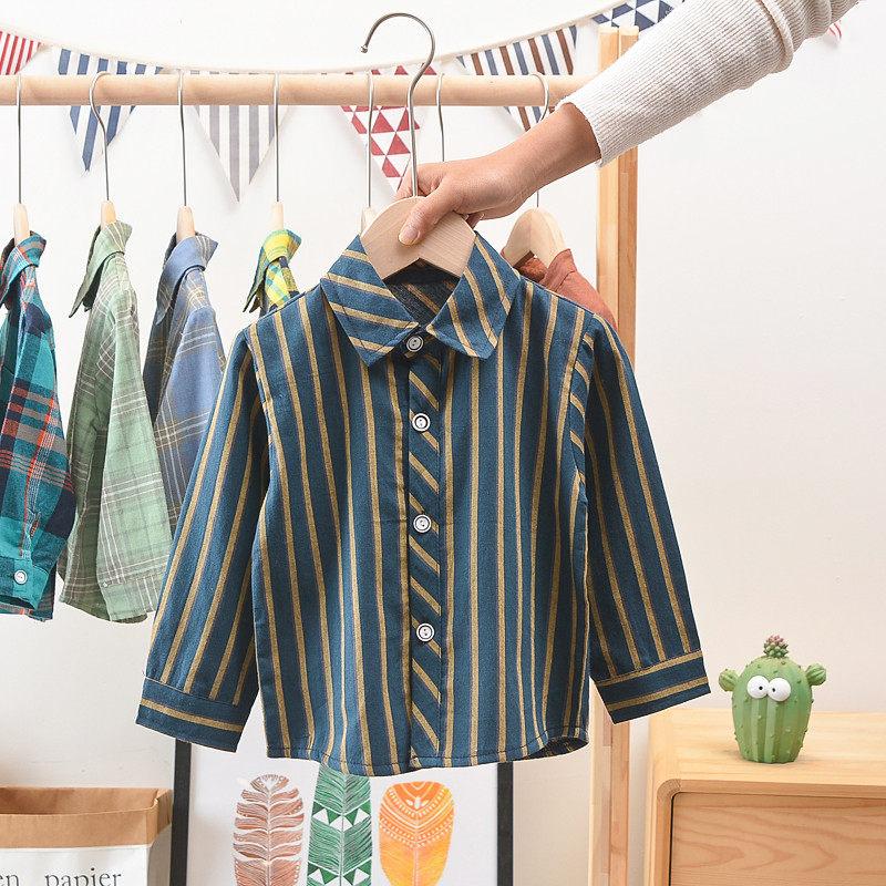 2020 Boy shirt Long sleeve spring and autumn Children's clothing new pattern Children baby stripe jacket children shirt Thin section spring clothesin the Children/Baby/Family fitted , Shirt  category - from Buy2taobao.com to provide professional Taobao agent buy service