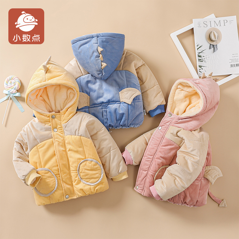 小数点儿童加棉加厚灯芯绒棉衣