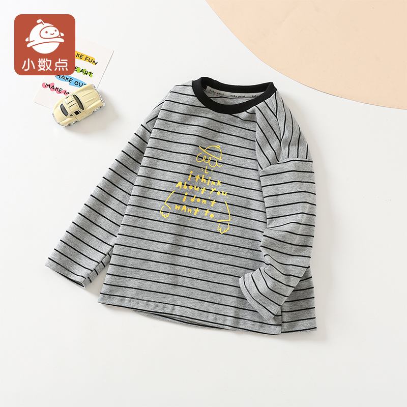 小数点圆领春秋长袖T恤