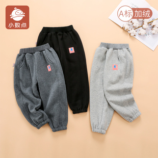 小数点儿童加绒长裤秋装新款女童休闲裤中大童单层保暖裤110-150
