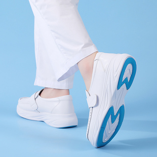 魔术贴护士鞋女春秋季软底不累脚防滑平底厚底增高百搭学生工作鞋
