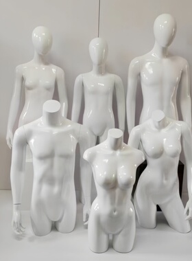 男女半身模特道具运动台模带头半身道具亮白色橱窗展示内衣内裤