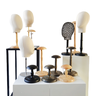 复古帽架实木台式 店帽子展示架帽撑陈列展示道具假发套架 帽托服装