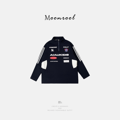 男大童潮酷立领加绒卫衣