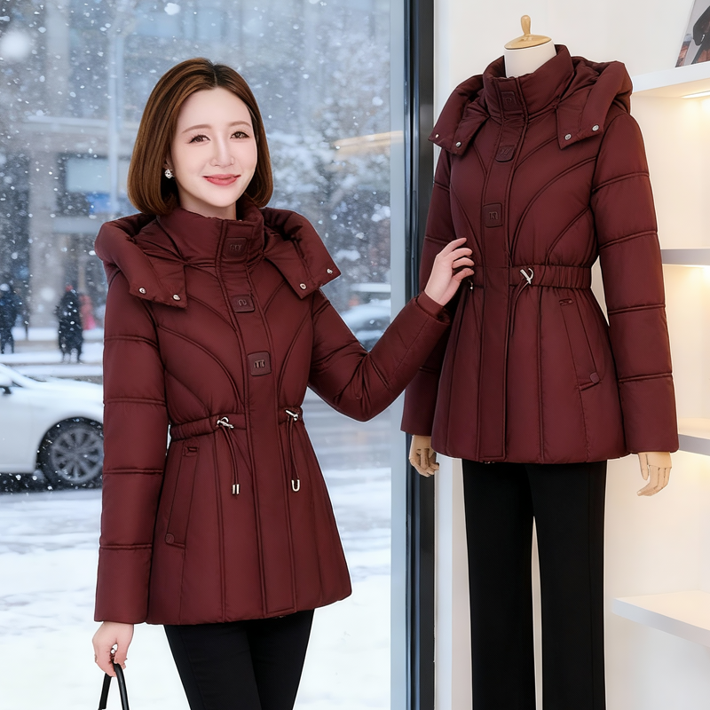 超柔软面料棉服棉衣外套女修收腰