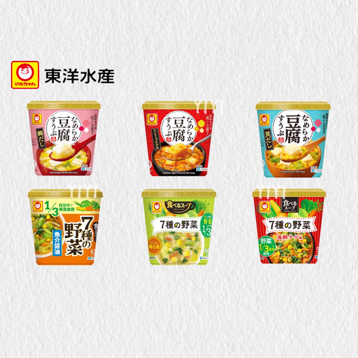 日本直邮东洋水产豆腐汤蔬菜鸡蛋汤香辣鲷鱼扇贝风味方便食品代餐