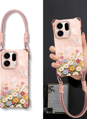 适用oppofindx9手机壳新款findX9pro硅胶OPPOFINDX8带挂绳X8ultra斜挎X8pro女X8Splus手提x7挂脖0pp0软保护套