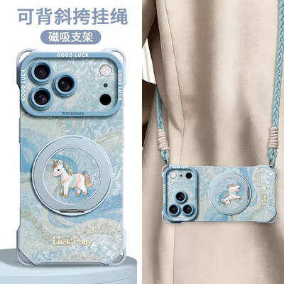 适用苹果全型号手机壳新款带挂绳