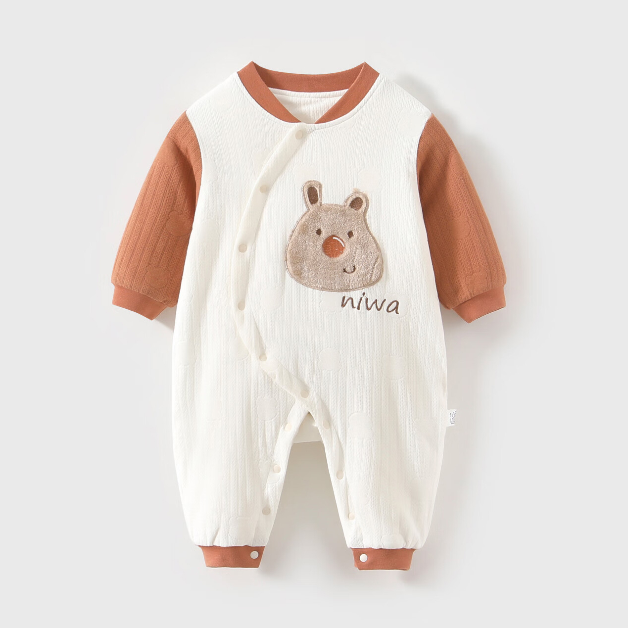 婴儿连体衣a类纯棉夹棉秋冬季女宝宝衣服哈衣薄棉新生儿外出服40g