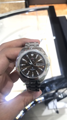 双狮表怀旧礼物父亲男表自动机械表防水咖色表钢带日历SEM6B001T2