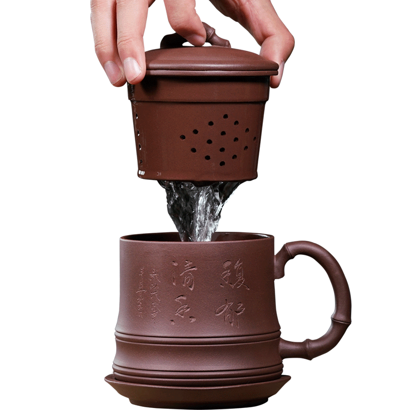 一心玉壶紫砂杯宜兴原矿泡茶杯内胆过滤礼盒套装茶紫泥纯手工茶具