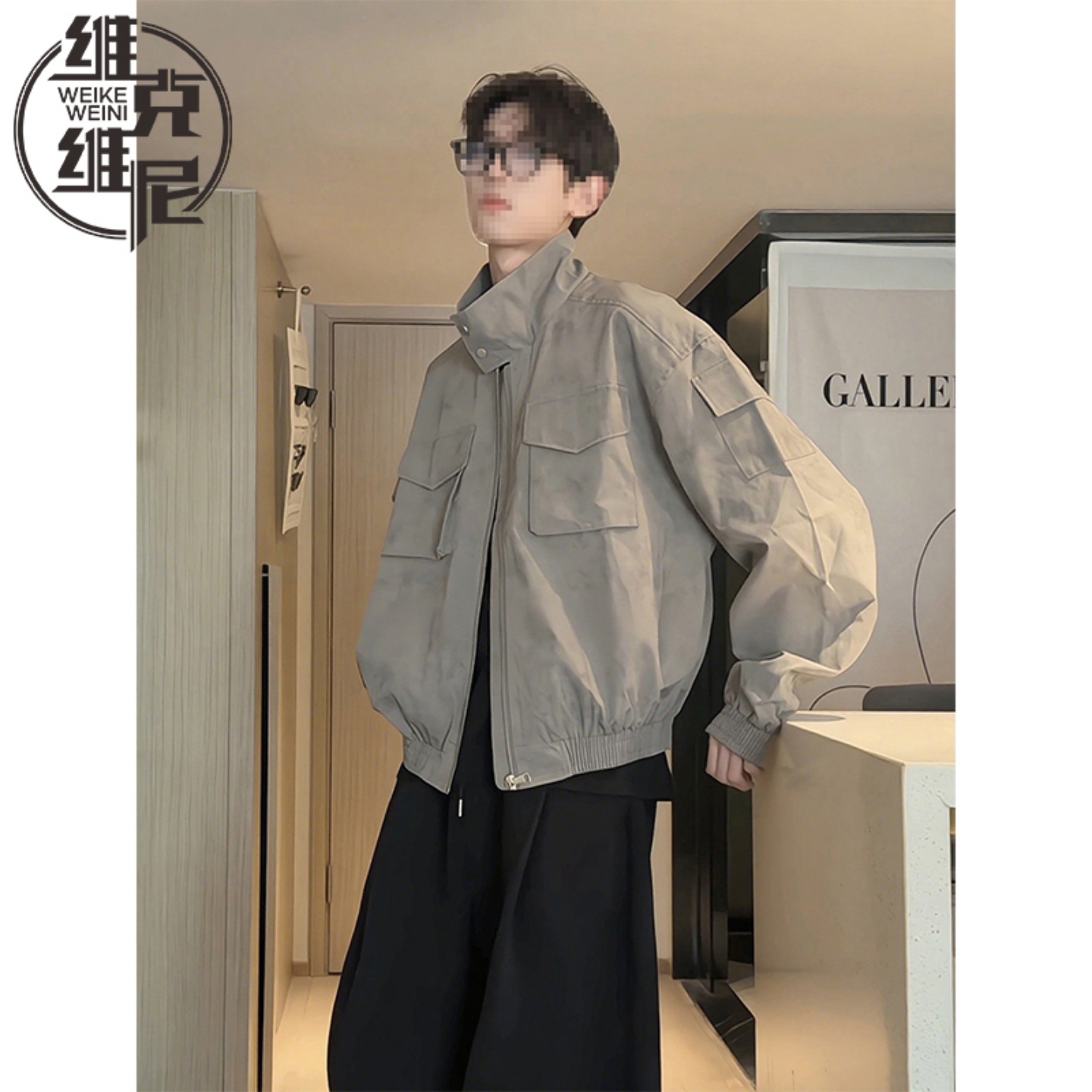 冲锋衣男士秋季多口袋工装外套美式潮牌户外休闲高级感飞行员夹克