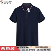 商务透气T夏季 短袖 高端休闲新款 修身 啄木鸟男士 纯色款 翻领POLO衫