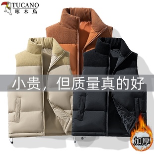 啄木鸟马甲男秋冬新款 棉服男 加厚保暖羽绒棉坎肩背心青年立领韩版