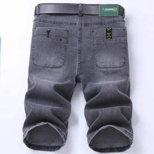 JEANS夏季宽松直筒七分牛仔裤男