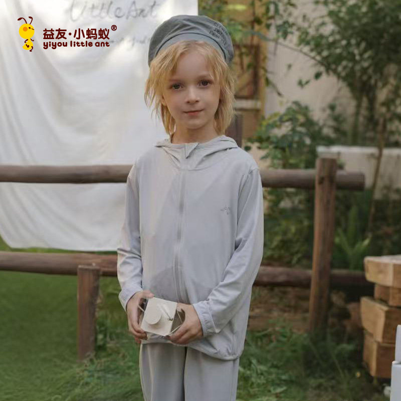 益友小蚂蚁2024女童防晒服男童外套冰皮衣夏季儿童亲子运动皮肤衣