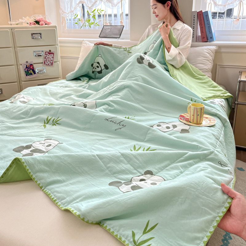 卡通印花儿童水洗棉夏被夏天可机水洗薄被子学生宿舍单双人空调被
