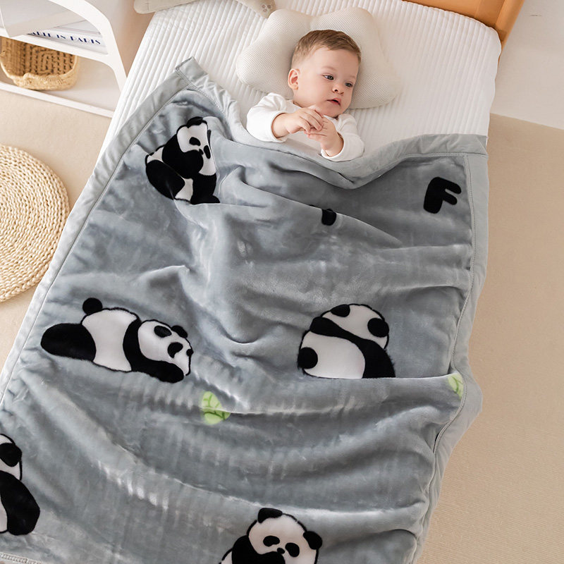 儿童拉舍尔毛毯双层加厚婴幼儿宝宝盖毯幼儿园学生午睡毯加绒床单